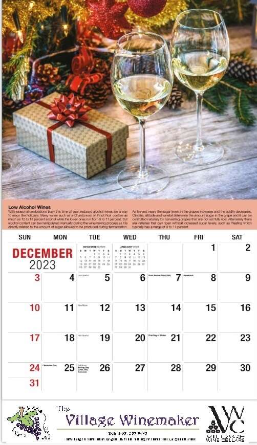 New The Village Winemaker Calendars Available